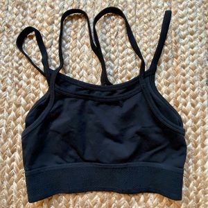 Black layered sports bra
